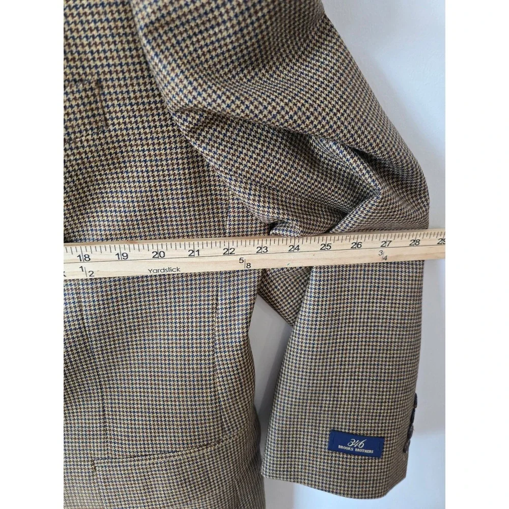 Brooks Brothers 346 Mens‎ 100% Wool Houndstooth Two Button Blazer Sport Coat